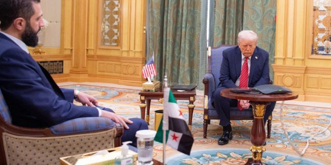 الرئيس الأميركي دونالد ترامب الرئيس السوري أحمد الشرع